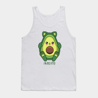 cute avocato kawaii for avocado ans cat lovers. Tank Top